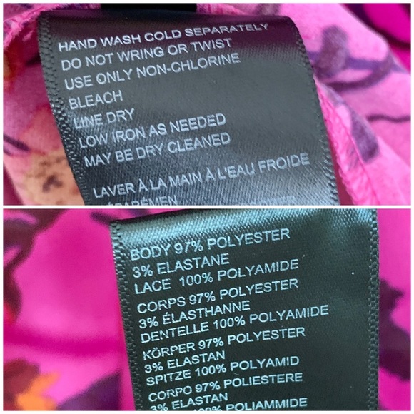 UO Purple Magenta Floral Tropical Print Satin Midi Side Slit Slip Dress - Picture 16 of 16